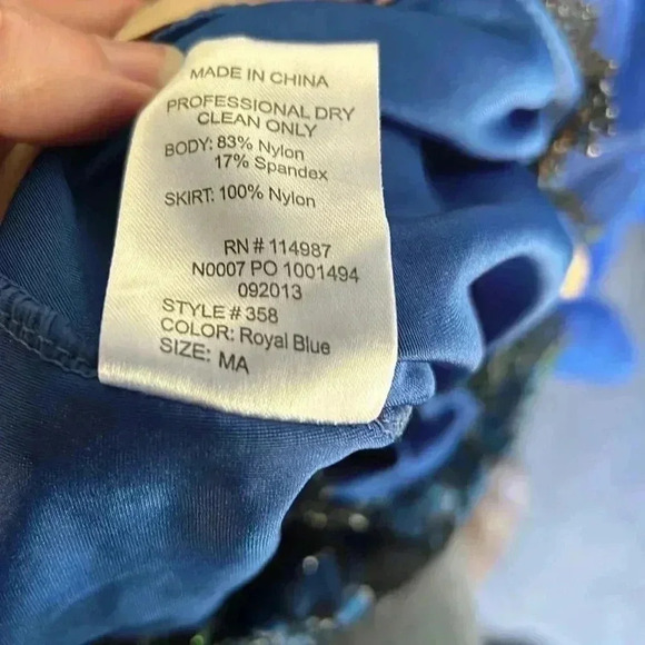 Sapphire Blue Lace & Sparkle Tulle Ballet Ballerina Tutu Dance Costume Dress - Picture 10 of 10